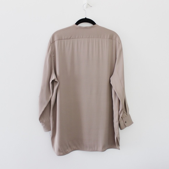 The Row Cola Silk Banded Collar Oversized Shirt - Picture 4 of 8